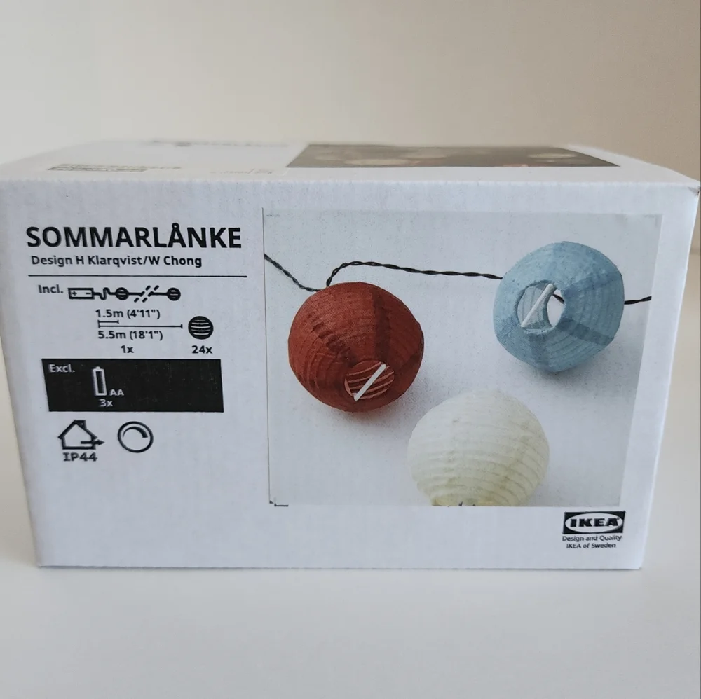 IKEA String lights SOMMARLÅNKE LED 24, outdoor battery operated/decor Dimmable